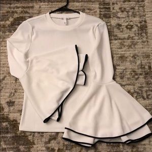 Leith cream trumpet sleeve top